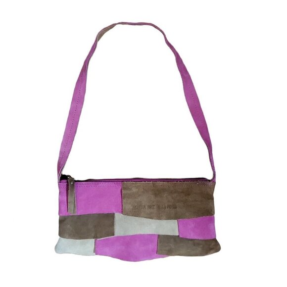 Agatha Ruiz De La Prada Handbags - Agatha Ruiz De La Prada Suede Patch Color Block Shoulder Bag